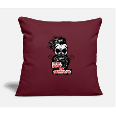 Skull Quote Permission Hipster Bearded Beard Musta Burgundy Pillow